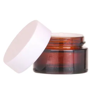 15ml Amber Glass Jar with White Lid and Shive 35mm