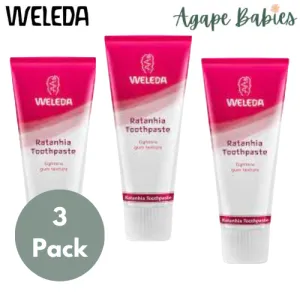 [3-Pack] Weleda Ratanhia Toothpaste, 75ml Exp: