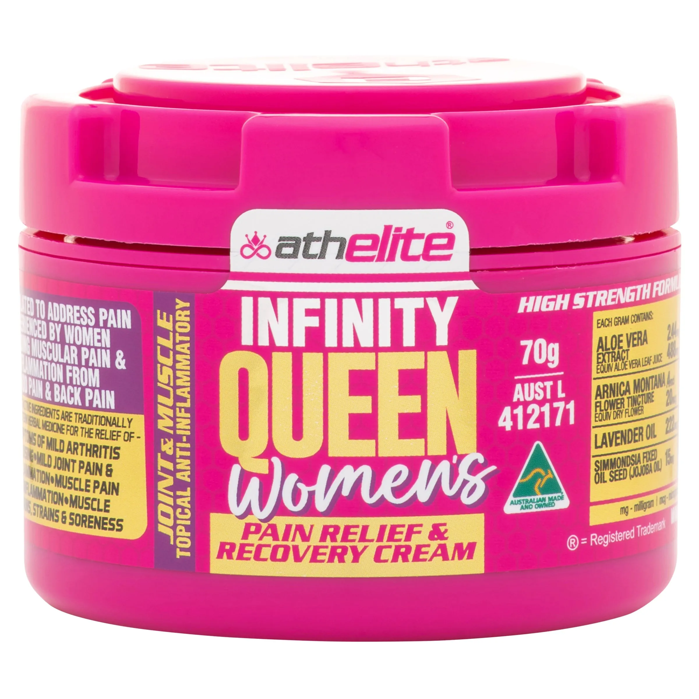 Athelite Infinity Queen Pain Relief & Recovery Cream 70G