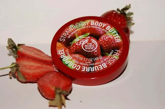 Body Butter Skin Care Set - Pack of 4 x 50ml Strawberry, Moringa, Satsuma & British Rose Body Moisturiser with Topline Card