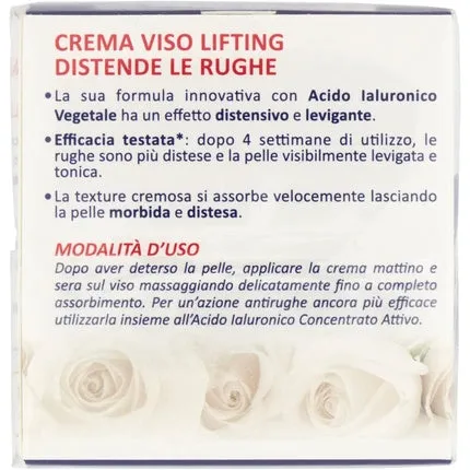 Herbal lifting face cream with hyaluronic acid and anti-wrinkle 50 ml Acqua Alle Rose