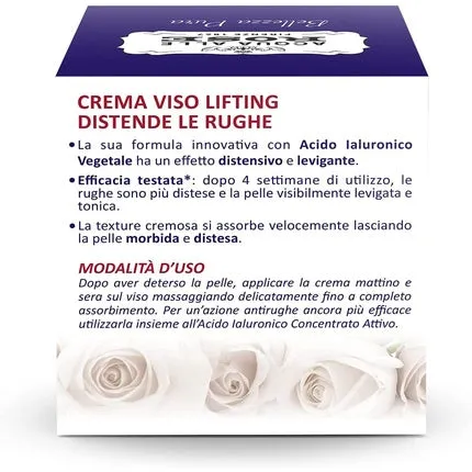 Herbal lifting face cream with hyaluronic acid and anti-wrinkle 50 ml Acqua Alle Rose