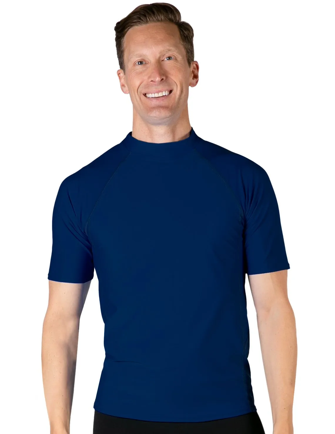 Men's  Swim Performance Short Sleeve Rash Guard - Navy