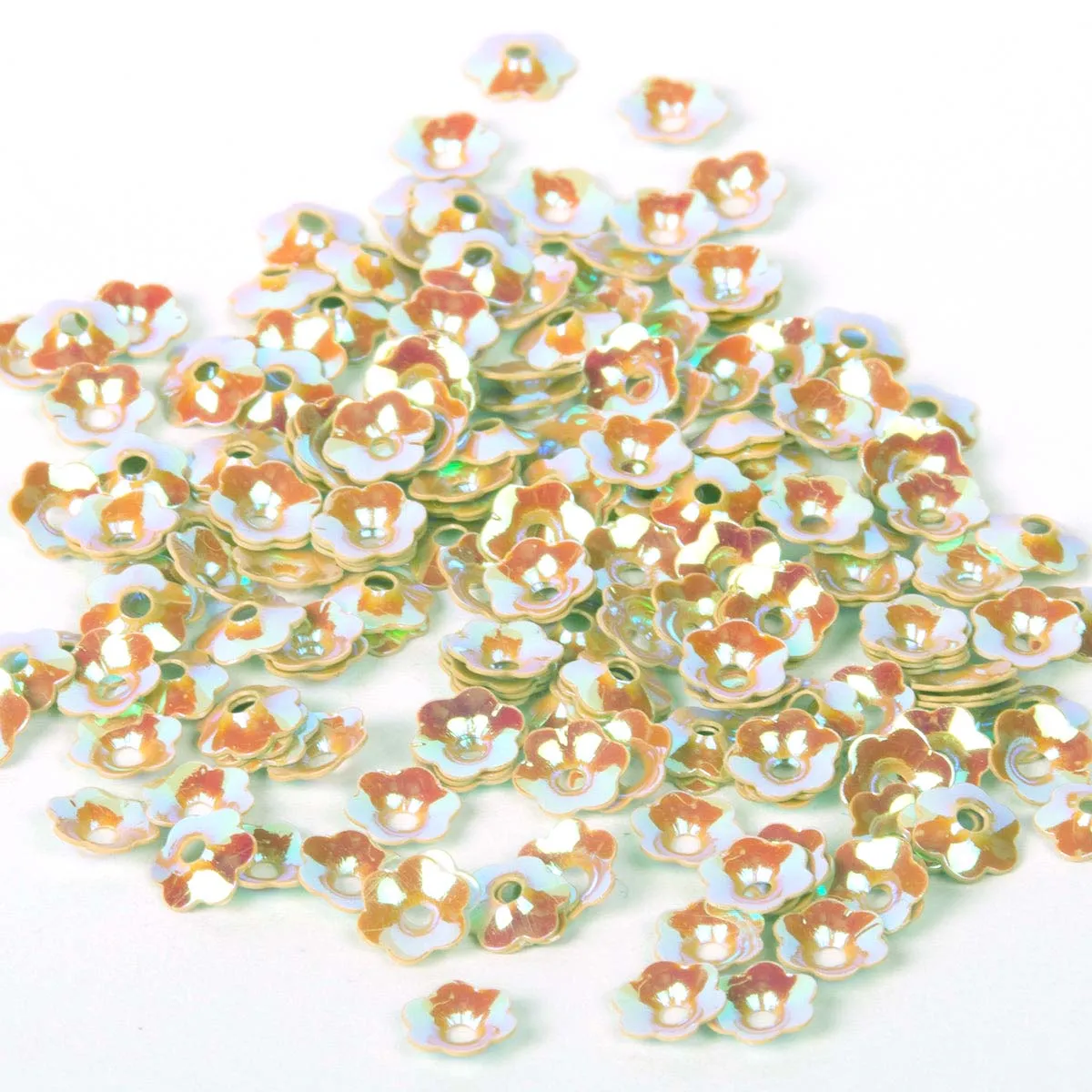 Sequins - Flower - 7mm - Deep Cream with Pearl Lights (S62)