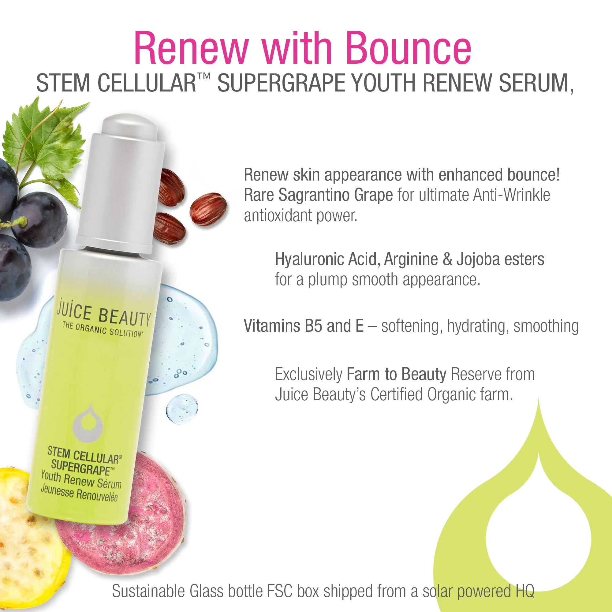 Stem Cellular SuperGrape Youth Renew Serum with Hyaluronic Acid